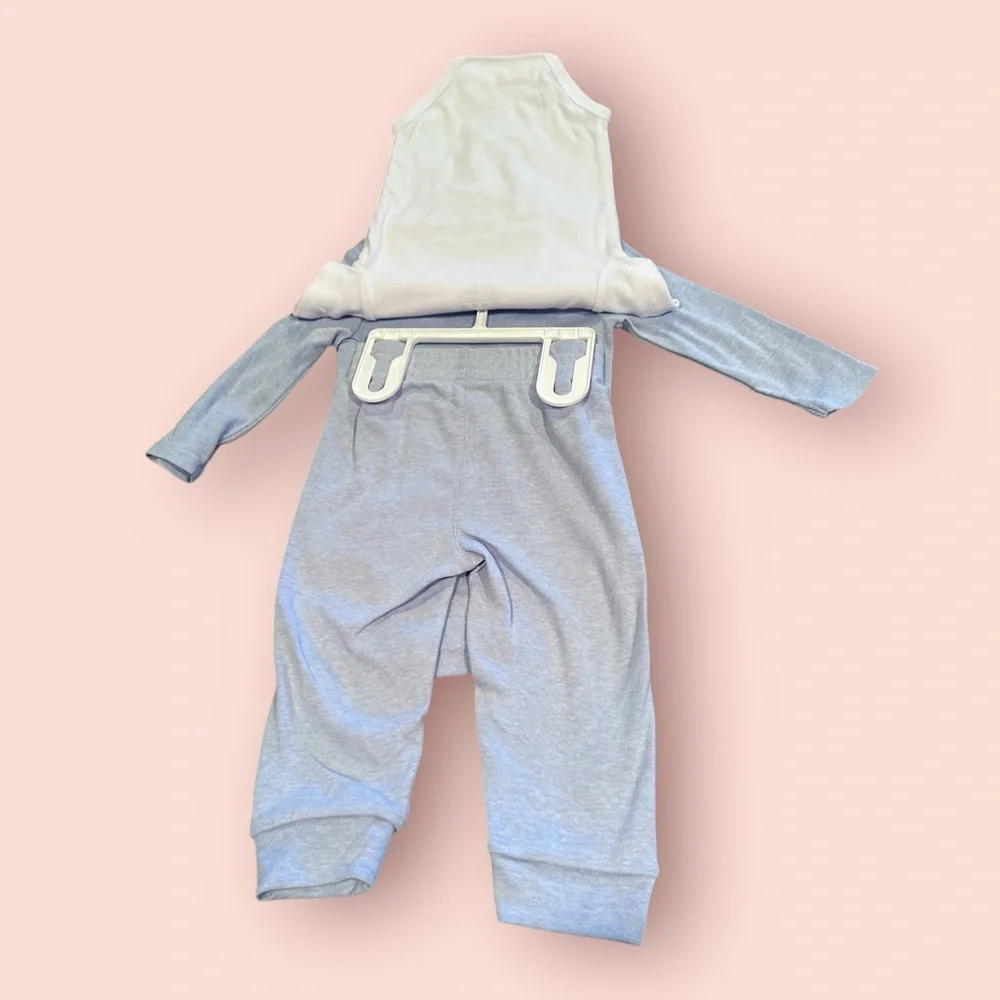 NWT Nike Light Blue Baby One-Piece Set Long & Short Sleeve Bodysuit & Pants 9M - Picture 7 of 8